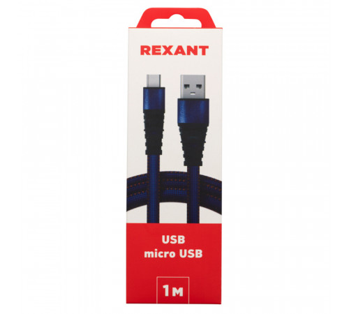 Кабель USB-A/micro USB Rexant 2 А 1 м (18-1163) Кабель USB-A/micro USB Rexant 2 А 1 м (18-1163)