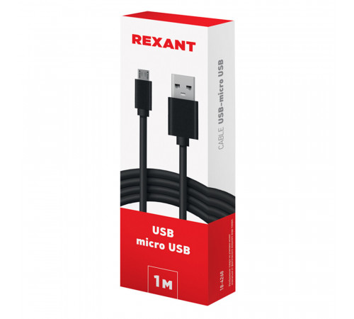 Кабель USB-A/micro USB Rexant 1 м (18-4268) Кабель USB-A/micro USB Rexant 1 м (18-4268)