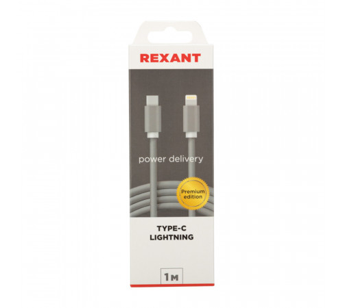 Кабель USB-A/Lightning Rexant 3 А 1 м (18-1826) Кабель USB-A/Lightning Rexant 3 А 1 м (18-1826)