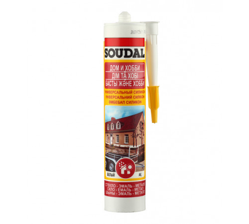 Герметик силиконовый универсальный Soudal белый 280 мл Герметик силиконовый универсальный Soudal белый 280 мл