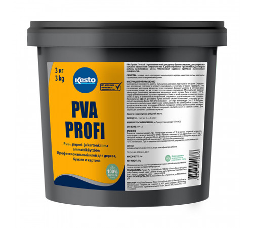 Клей ПВА Kesto Profi D2 3 кг Клей ПВА Kesto Profi D2 3 кг