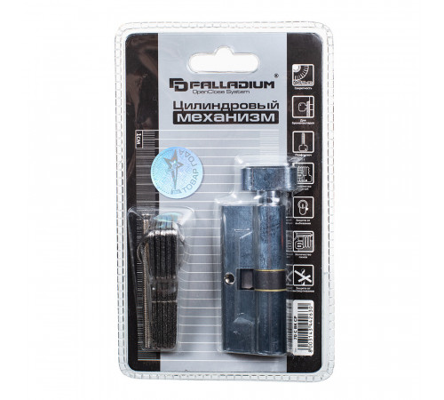Цилиндр Palladium 70 C BK CP 70 35х35 мм ключ/вертушка хром Цилиндр Palladium 70 C BK CP 70 35х35 мм ключ/вертушка хром