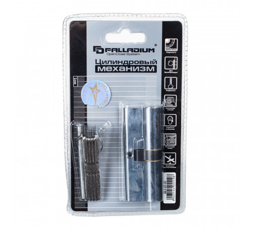 Цилиндр Palladium C ET CP 80 40х40 мм ключ/ключ хром Цилиндр Palladium C ET CP 80 40х40 мм ключ/ключ хром