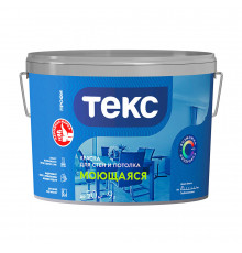 Краска моющаяся Текс Профи база А белая 9 л