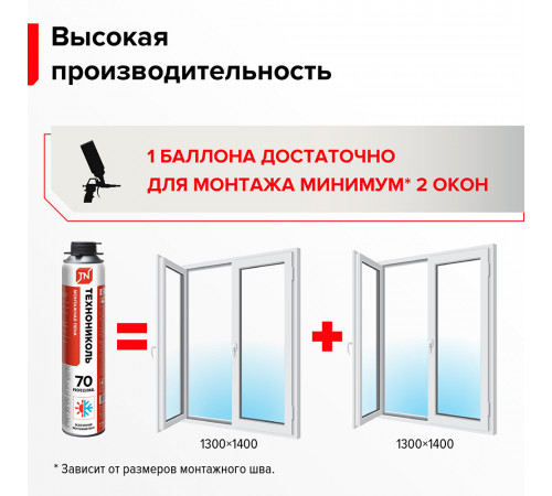 Пена монтажная профессиональная Технониколь 70 всесезонная 885 мл Пена монтажная профессиональная Технониколь 70 всесезонная 885 мл