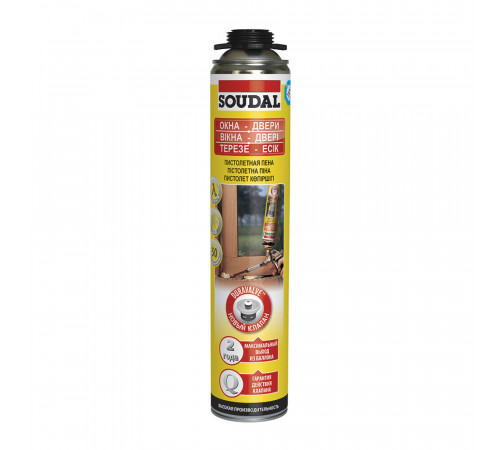 Пена монтажная профессиональная Soudal Gunfoam Yellow Окна-Двери летняя 750 мл