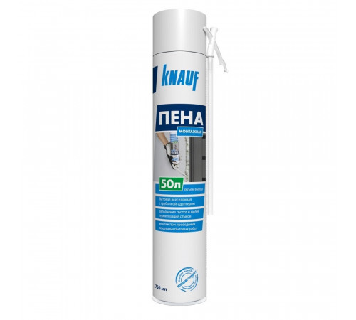 Пена монтажная бытовая Knauf всесезонная 750 мл Пена монтажная бытовая Knauf всесезонная 750 мл