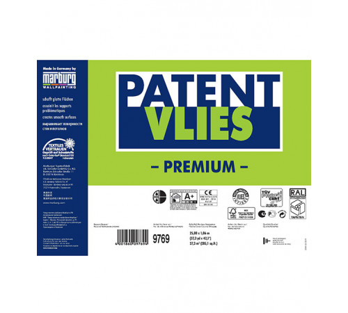Малярный флизелин Marburg Patent Vlies 9769 (1,06х25 м) плотность 150 г/кв.м Малярный флизелин Marburg Patent Vlies 9769 (1,06х25 м) плотность 150 г/кв.м