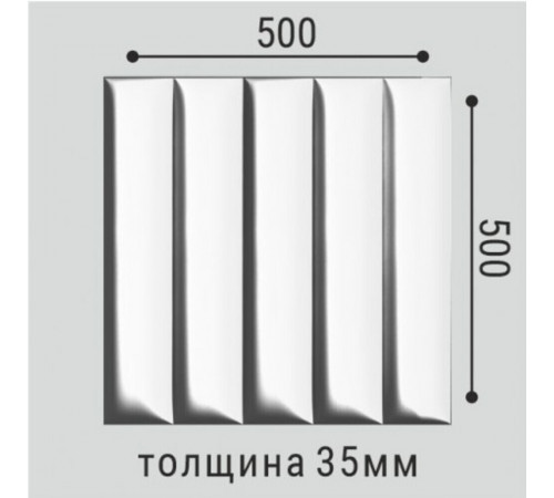 Панель декоративная из экополимера 500х500х35 мм Bello Deco Polymer СП 19 белая 0,25 кв.м