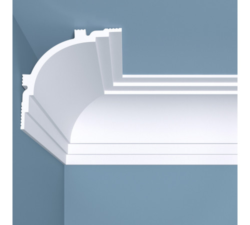 Плинтус потолочный из экополимера ударопрочный 110х110х2000 мм Bello Deco XPS К14 Плинтус потолочный из экополимера ударопрочный 110х110х2000 мм Bello Deco XPS К14