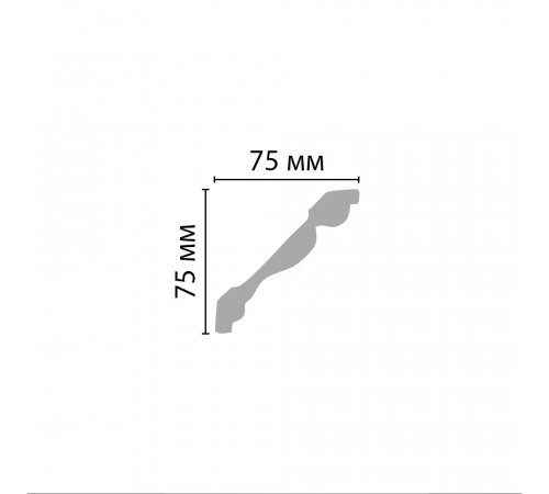 Плинтус потолочный из экополимера ударопрочный 77х77х2000 мм Stenopol C7154