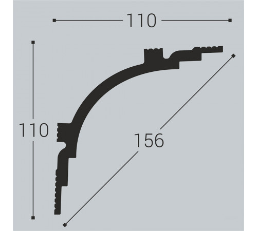 Плинтус потолочный из экополимера ударопрочный 110х110х2000 мм Bello Deco XPS К14 Плинтус потолочный из экополимера ударопрочный 110х110х2000 мм Bello Deco XPS К14
