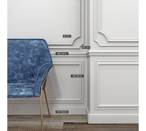 Молдинг из экополимера ударопрочный 60х18х2000 мм под покраску Bello Deco XPS M 6 белый