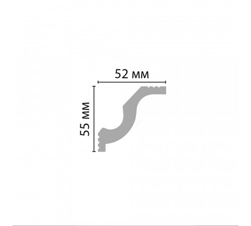 Плинтус потолочный из экополимера ударопрочный 55х52х2000 мм Stenopol C7108 Плинтус потолочный из экополимера ударопрочный 55х52х2000 мм Stenopol C7108