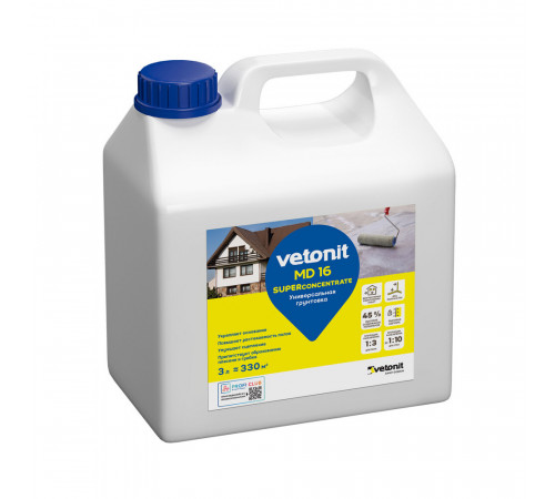 Грунт Vetonit MD16 Superconcentrate 3 л концентрат 1:10