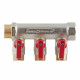 Коллектор Stout 3/4 ВР(г) х 3 выхода 1/2 НР(ш) х 3/4 НР(ш) с шаровыми кранами (SMB 6210 341203)
