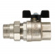 Кран шаровой латунный Stout SVB 1 1/4 ВР(г) х 1 1/4 НР(ш) полнопроходной бабочка со сгоном прямой (SVB-0007-200032)
