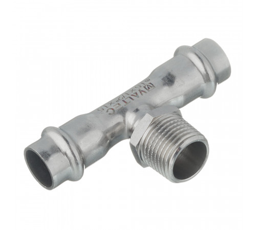 Тройник Valtec (VTi.933.I.150415) 15 мм х 1/2 НР(ш) х 15 мм нержавеющая сталь Тройник Valtec (VTi.933.I.150415) 15 мм х 1/2 НР(ш) х 15 мм нержавеющая сталь