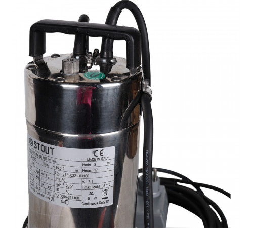 Насос дренажный Stout для грязной воды 175 л/мин (SPD-0004-211100) Насос дренажный Stout для грязной воды 175 л/мин (SPD-0004-211100)