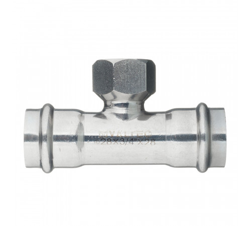 Тройник Valtec (VTi.932.I.280528) 28 мм х 3/4 ВР(г) х 28 мм нержавеющая сталь