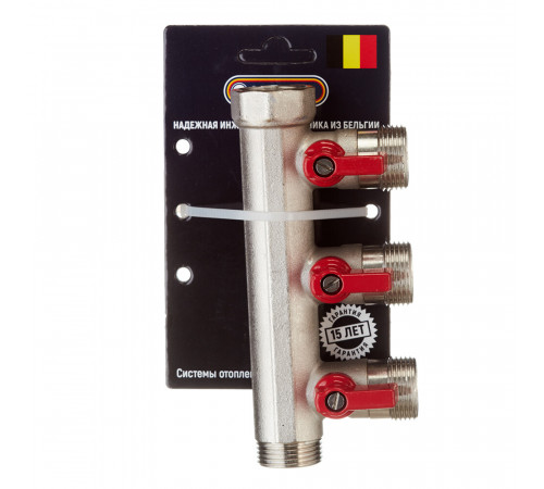 Коллектор Henco 3/4 ВР(г) х 3 выхода 3/4 НР(ш) ЕК х 3/4 НР(ш) с шаровыми кранами (VB050503-ROOD) Коллектор Henco 3/4 ВР(г) х 3 выхода 3/4 НР(ш) ЕК х 3/4 НР(ш) с шаровыми кранами (VB050503-ROOD)