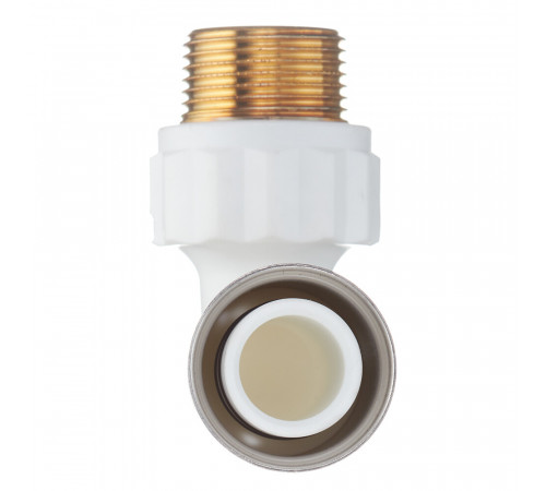 Угол Henco (5PKW-3206) 32(пресс) х 1 НР(ш) белый PVDF