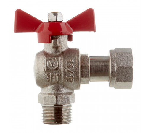 Кран шаровой латунный Valtec Base 1/2 ВР(г) х 1/2 НР(ш) бабочка с накидной гайкой угловой (VT.267.N.0404) Кран шаровой латунный Valtec Base 1/2 ВР(г) х 1/2 НР(ш) бабочка с накидной гайкой угловой (VT.267.N.0404)
