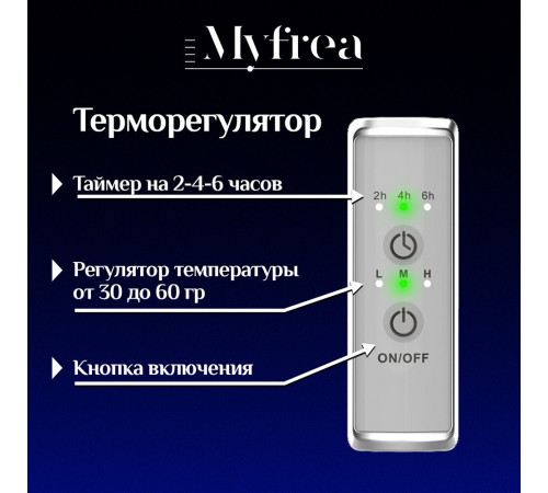 Полотенцесушитель электрический MyFrea MyMadrid с полкой 800х500 мм 106 Вт с терморегулятором хром Полотенцесушитель электрический MyFrea MyMadrid с полкой 800х500 мм 106 Вт с терморегулятором хром