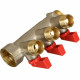 Коллектор Terma 3/4 ВР(г) х 3 выхода 1/2 НР(ш) х 3/4 НР(ш) с шаровыми кранами (41232)