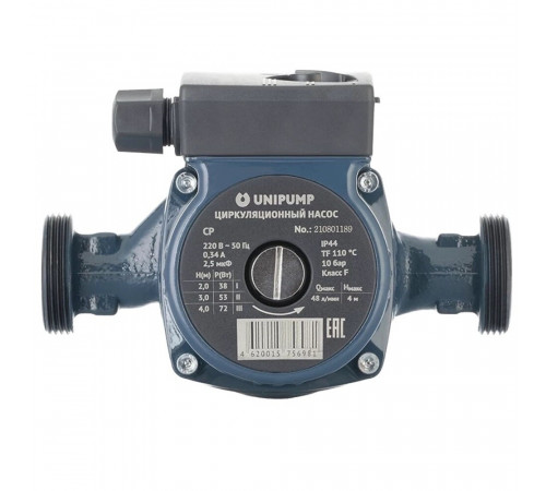 Циркуляционный насос для систем отопления UNIPUMP CP 25-40 DN25 подъем 4 м 180 мм с гайками (67353) Циркуляционный насос для систем отопления UNIPUMP CP 25-40 DN25 подъем 4 м 180 мм с гайками (67353)