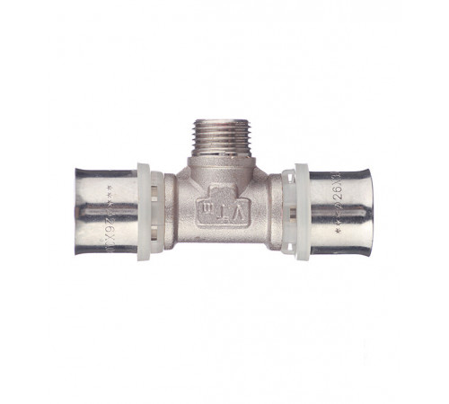 Тройник VALTEC (VTm.233.N.260426) 26(пресс) х 1/2 НР(ш) х 26(пресс) Тройник VALTEC (VTm.233.N.260426) 26(пресс) х 1/2 НР(ш) х 26(пресс)