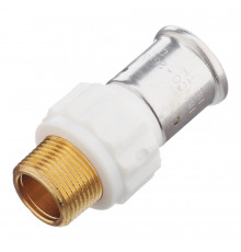 Муфта Henco (17PKW-2605) 26(пресс) х 3/4 НР(ш) PVDF белая