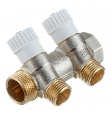 Коллектор Stout 3/4 ВР(г) х 2 выхода 1/2 НР(ш) х 3/4 НР(ш) регулируемый (SMB 6851 341202)