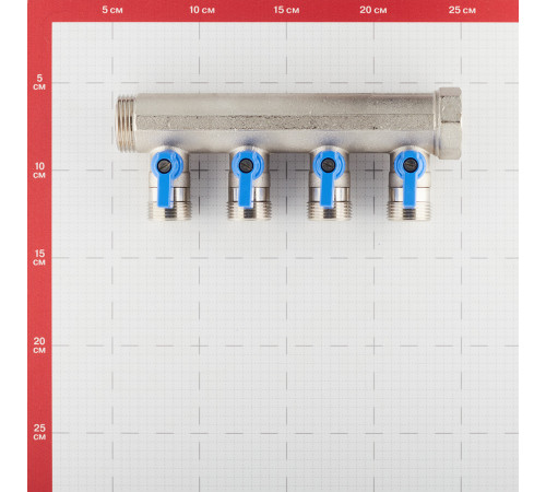 Коллектор Henco 1 ВР(г) х 4 выхода 3/4 НР(ш) ЕК х 1 НР(ш) с шаровыми кранами (VB060504-BLAUW) Коллектор Henco 1 ВР(г) х 4 выхода 3/4 НР(ш) ЕК х 1 НР(ш) с шаровыми кранами (VB060504-BLAUW)