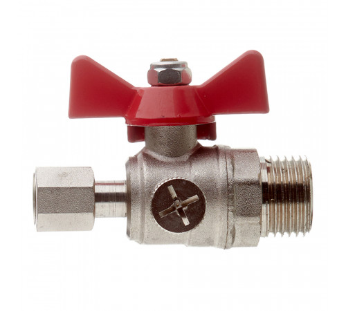 Кран шаровой латунный Valtec 1/2 НР(ш) х 1/4 ВР(г) для подключения манометра проходной бабочка прямой (VT.806.N.0402) Кран шаровой латунный Valtec 1/2 НР(ш) х 1/4 ВР(г) для подключения манометра проходной бабочка прямой (VT.806.N.0402)