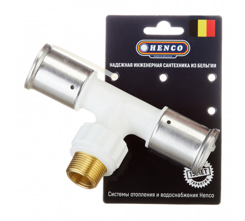 Тройник Henco (14PKW-320532) 32(пресс) х 3/4 НР(ш) х 32(пресс) белый PVDF Тройник Henco (14PKW-320532) 32(пресс) х 3/4 НР(ш) х 32(пресс) белый PVDF