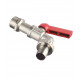 Кран шаровой латунный Valtec 3/4 НР(ш) х 3/4 НР(ш) ручка со штуцером угловой (VT.051.N.05)