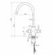 Смеситель для кухни Corsa Deco Pride Steel сталь с высоким изливом с подключением к фильтру (966379)