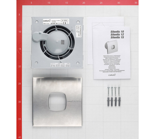 Вентилятор осевой Cata Silentis 10 Inox 140х140 мм d100 мм серебро Вентилятор осевой Cata Silentis 10 Inox 140х140 мм d100 мм серебро