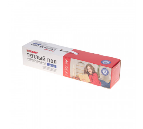 Теплый пол нагревательный мат Rexant RNX Classic 0,5 кв.м 150 (75) Вт