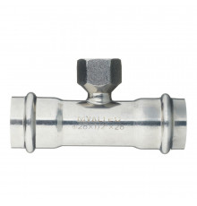 Тройник Valtec (VTi.932.I.280428) 28 мм х 1/2 ВР(г) х 28 мм нержавеющая сталь