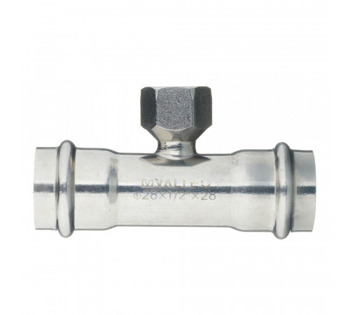 Тройник Valtec (VTi.932.I.280428) 28 мм х 1/2 ВР(г) х 28 мм нержавеющая сталь Тройник Valtec (VTi.932.I.280428) 28 мм х 1/2 ВР(г) х 28 мм нержавеющая сталь