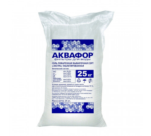 Соль Аквафор Экстра таблетированная 25 кг