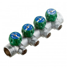 Коллектор Stout 1 ВР(г) х 4 выхода 1/2 НР(ш) х 1 НР(ш) регулирующий (SMB-6850-011204)