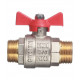 Кран шаровой латунный Valtec Base 3/4 НР(ш) х 3/4 НР(ш) бабочка прямой (VT.219.N.05)