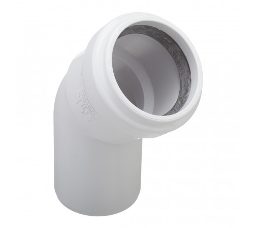 Отвод Pro Aqua Stilte Plus d58 мм 45° пластиковый шумопоглощающий для внутренней канализации Отвод Pro Aqua Stilte Plus d58 мм 45° пластиковый шумопоглощающий для внутренней канализации