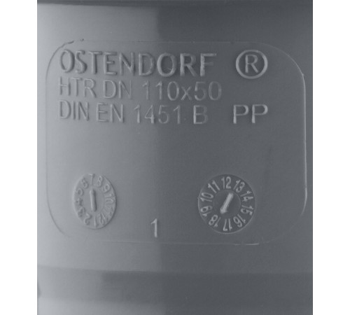 Переходник Ostendorf HTR d110х50 мм пластиковый эксцентрический для внутренней канализации (115720) Переходник Ostendorf HTR d110х50 мм пластиковый эксцентрический для внутренней канализации (115720)