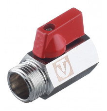 Кран шаровой латунный Valtec 1/2 ВР(г) х 1/2 НР(ш) мини прямой (VT.331.N.04)