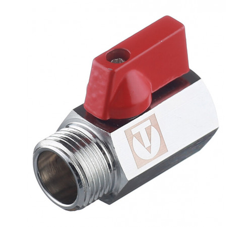 Кран шаровой латунный Valtec 1/2 ВР(г) х 1/2 НР(ш) мини прямой (VT.331.N.04)