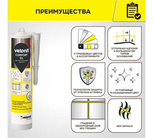 Герметик силиконовый затирка Vetonit Comfort sil серый 280 мл Герметик силиконовый затирка Vetonit Comfort sil серый 280 мл